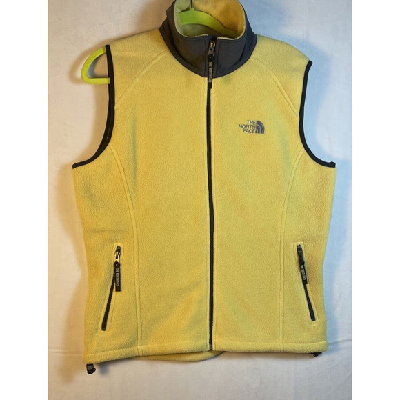 The North Face Women’s Large Fleece Vest Yellow Black‎ Polyester - Picture 1 of 7